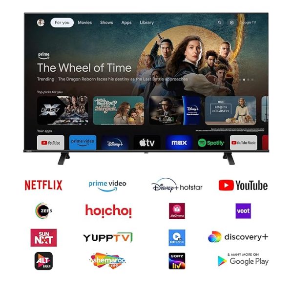 toshiba 126 cm (50 inches) c350np series 4k ultra hd smart led google tv 50c350np (black)